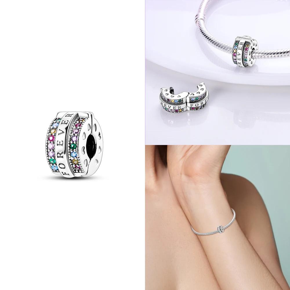 Copper Charm Fit Original Pink Pendant Charm Bracelet Necklace Women Beads Diy Jewerlry Accessories Fine Gift