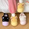 Soft cute cat home cotton slippers female winter student cute bag head waterproof confinement shoes non-slip platform shoes
