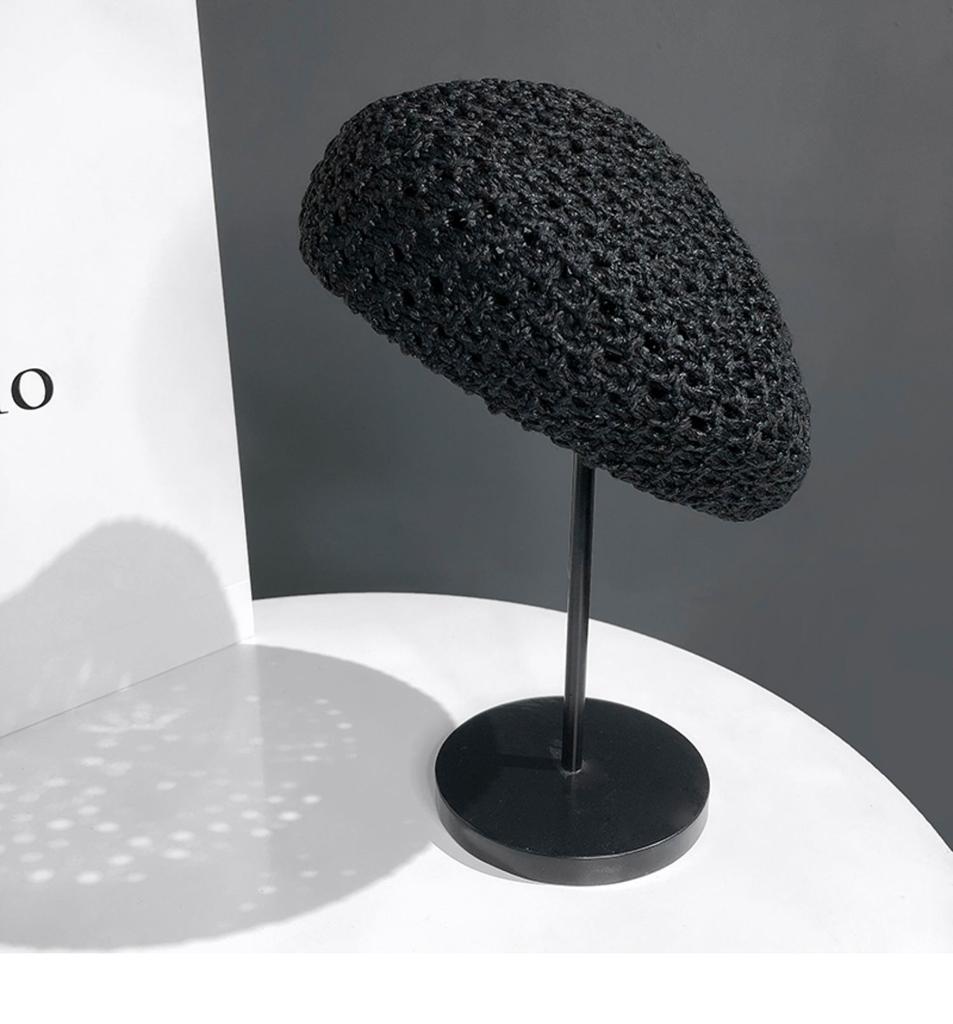 Japanese Simple Versatile Beret Children Summer Thin Hollow Straw Bud Hat Internet Celebrity British Painter Hat