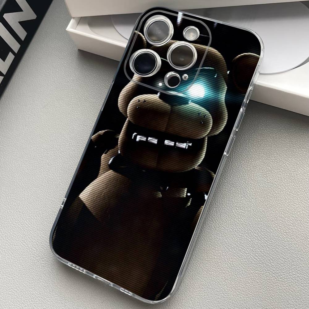 

W-Fnaf-e-Fives-nights-At-Freddys Clear Silicone Soft TPU Phone Case For iphone 17 16 15 14 Plus 13 12 Mini 11 Pro Max Shell Capa iPhone 16 e