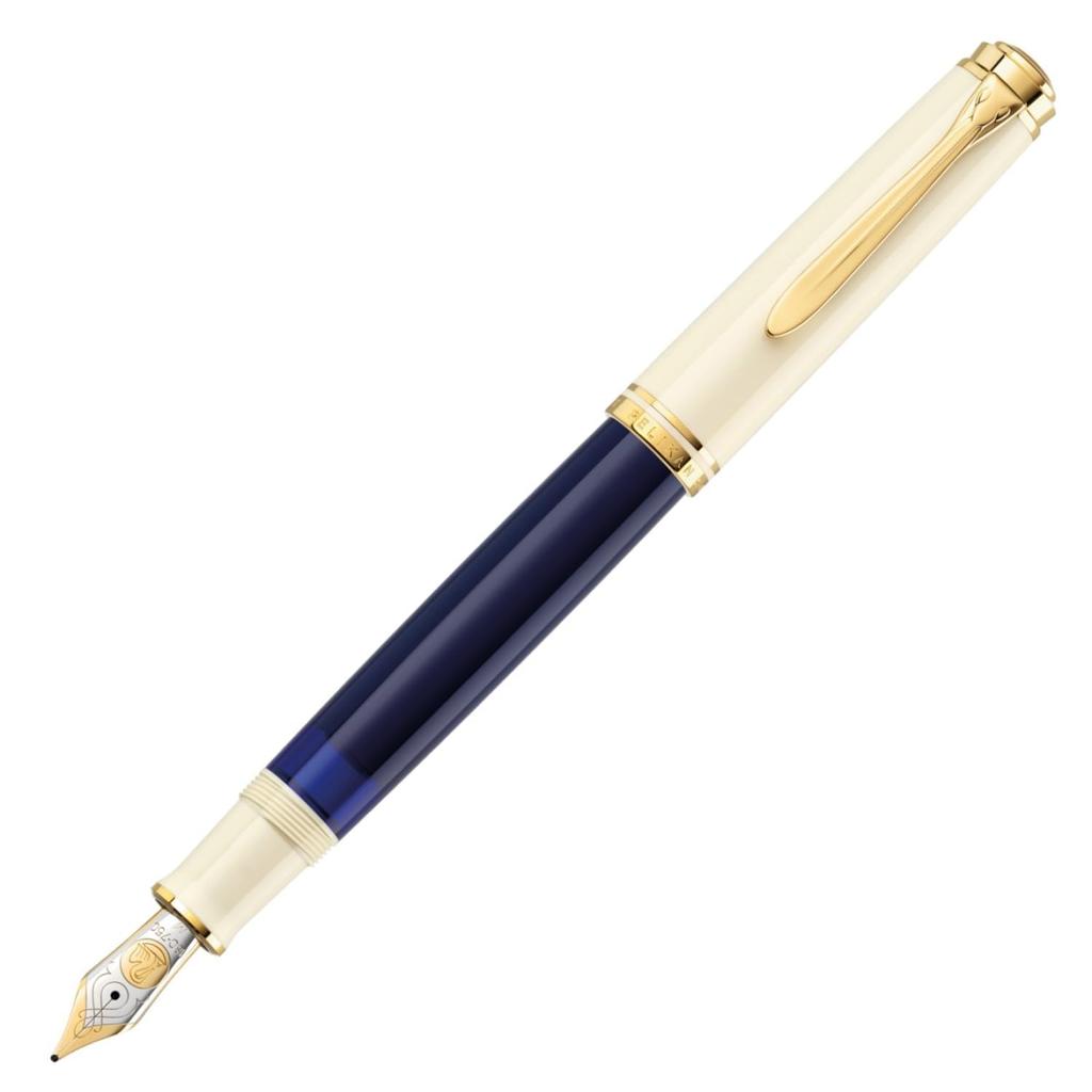 Pelikan Fountain Pen M Medium Nib Souveraen Cream Blue M800 Limited Edition Official Import