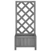VidaXL Planter with Trellis, Raised Bed, Flower Box, Plant Pot, Flower Box Garden Patio Terrace, Wood Grey 365474