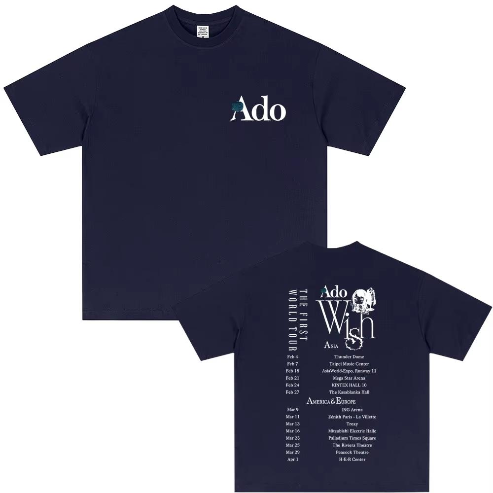 Hot Ado World Tour Hibana Tshirt Men Women 2026 summer Fashion Casual T Shirts MenCasual Cotton Vintage Short Sleeve Top
