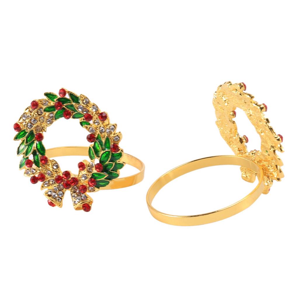 ABBP-Set Of 24 Napkin Ring Wreath Napkin Ring Holder For Xmas, Thanksgiving, Wedding, Holiday Party Table Decoration