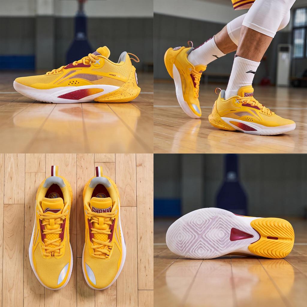 Li Ning Flash 10 CBA Shanxi Team Professional Basketball Shoes Men Basketball Shoes Yellow ABAT085-13