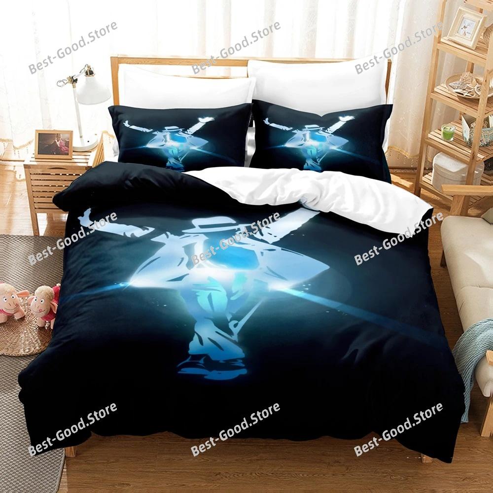 Pościel Michael Jackson Rozmiar Pojedynczy Twin Pełny Queen King Michael Joseph Jackson Zestaw Pościeli Sypialnia Nastolatków Poszewka na Kołdrę Zestaw