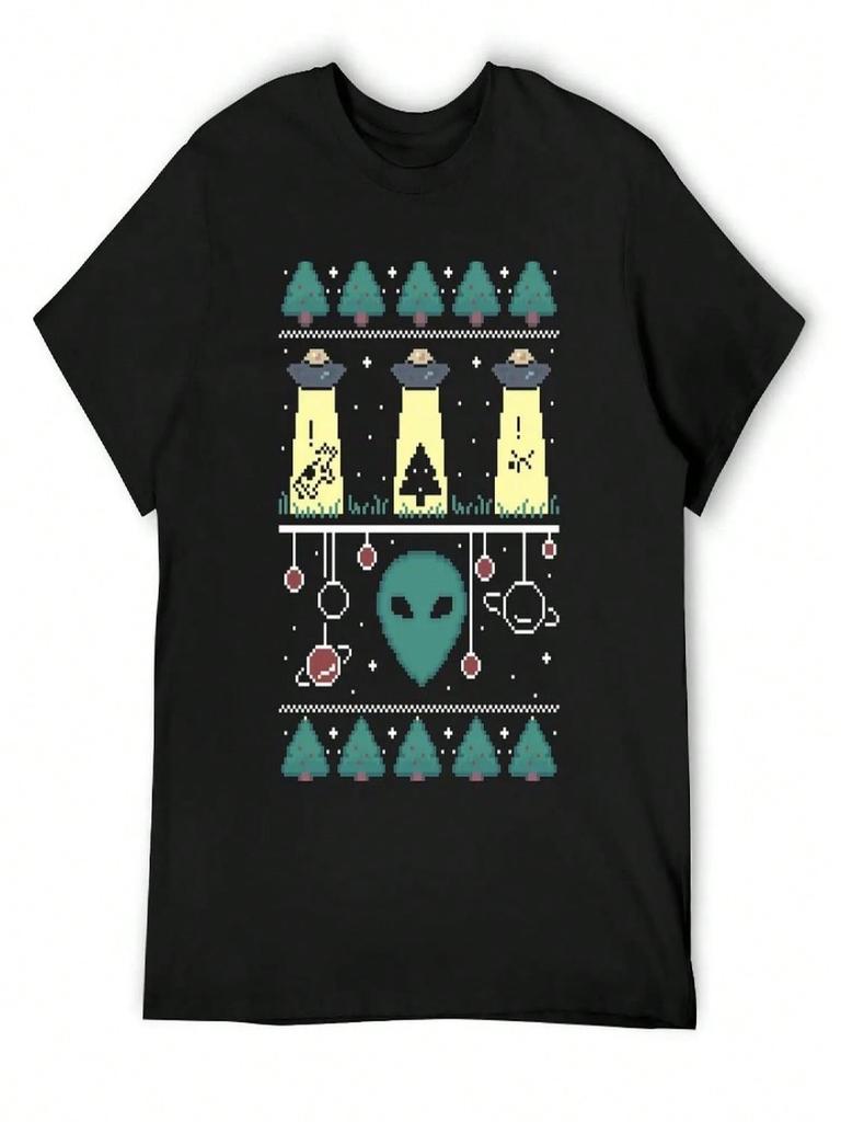 Alien Weihnachtspullover T-Shirt Rohlinge Hemden Grafik-T-Shirt unisex Kleidung