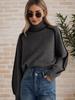 Herbst Winter Rollkragen Gestreifter Strickpullover Damen Lockerer Pullover