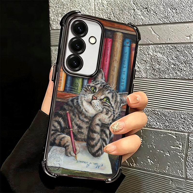 Funny Cats Fashion Style Plating Phone Case For Samsung A17 A07 A37 A57 A16 A56 A15 A55 A14 A54 A13 A53 A26 A36 A25 A35 A24 A34