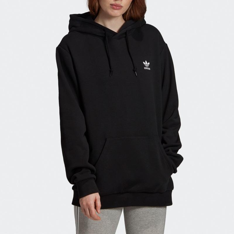 adidas Oryginalna bluza z kapturem z serii walentynkowej z logo z nadrukiem na plecach Męskie topy czarne GK7164