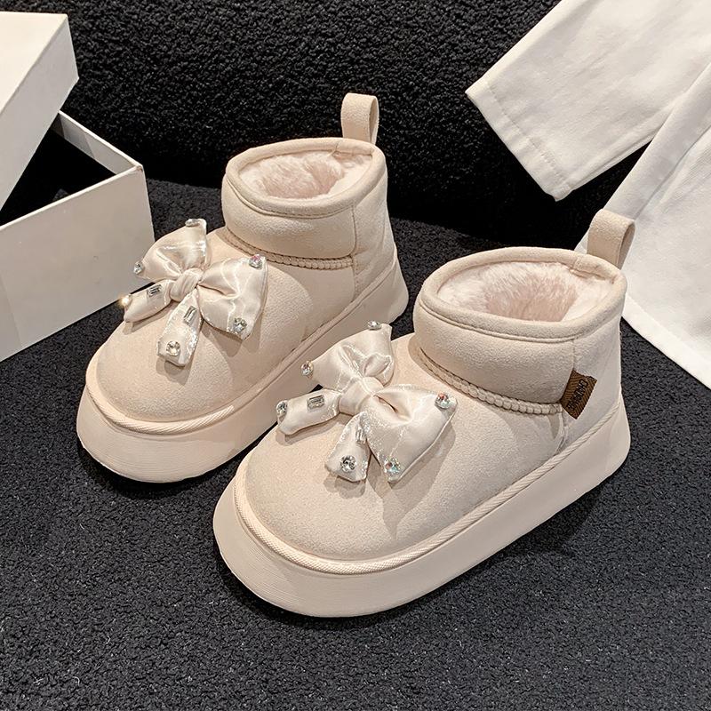 

Женские осенне-зимние утепленные теплые холодные толстая подошва увеличивающие рост легкие походные альпинистские водонепроницаемые нескользящие спортивные сноубутсы хлопковая обувь 40/41 белый