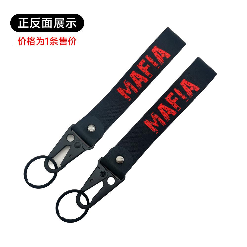New JDM Keychain Japanese Nylon Key Tags Moto Keychain Inspirational Keyring Car Lanyard JDM Motorcycle Key Strap