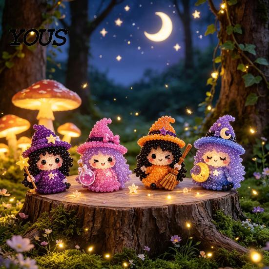 Beaded Figure Making Kit Glowing Fantasy Spirits DIY Bead Kit, 3D Mini Elf Beading Craft Set, Handmade Art Small Display Crafts Ornament with