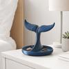 3D Printed Whale Tail Jewelry Organizer, Earring Necklace Display Stand with Ring Tray, Creative Desktop Decor, Elegant Vanity Dresser Accessories