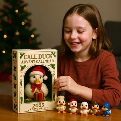 Call Duck Advent Calendar 2025 24 Days Acrylic Ornaments with Festive Costumes Christmas Countdown Decor for Tree & Animal Lovers Holiday Gift