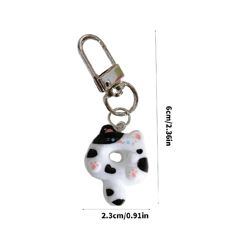 Cat Shaped Pendant Doughnuts Animal Doll Keychain Unique Soft Keyring Accessory Colorful Bag Charm Jewelry for Handbags