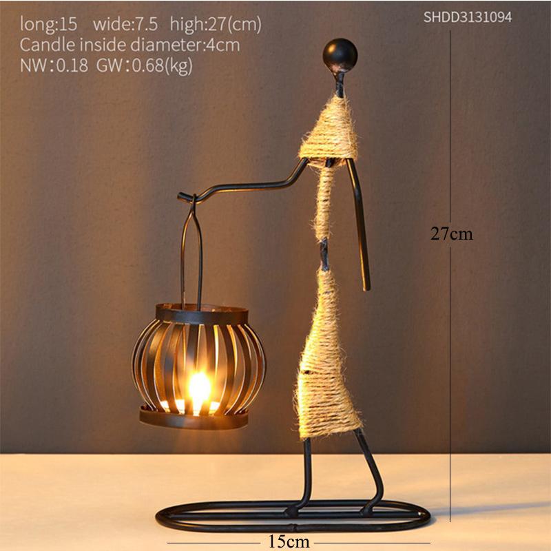 

Подсвечники для украшения дома, аксессуары, деревенский свадебный стол, центральный декор для гостиной, человеческие фигурки, подсвечники, подарки 27cm-Maiden I