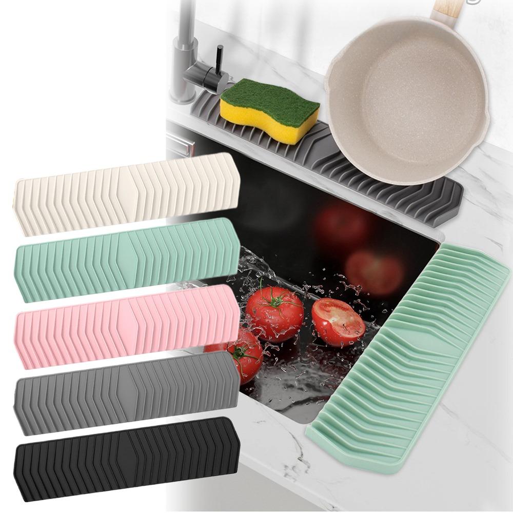 Anti-slip Sink Splash Guard Silicone Kitchen Sink Holder Tray Sink Drain Mat Farmhouse Decor