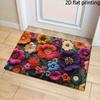 2D FLAT/1pc Vintage Floral Print Door Mat Rug ,Suitable for Indoor and Outdoor Doorways, Door Mats for Decoration.