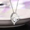 1Pc Fashionable, Inlaid with Synthetic Zircon, Love-shaped Necklace, Light Luxury Niche Design Zircon Pendant.