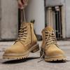 Autumn Winter Shoes for Men Cow Leather Short Boots High Tops Genuine Leather Casual Shoes Plush Work Ankle Boots