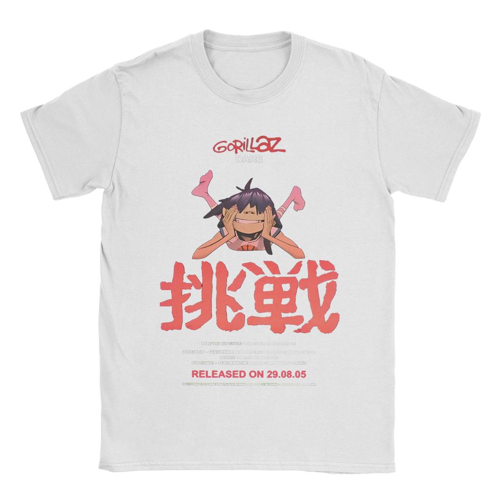 Trend Band Gorillaz Bedrucktes Reines Baumwoll-T-Shirt Für Herren Sommer Lustige T-Shirts O-Ausschnitt Hip Hop Tees Übergroßes Design Kleidung