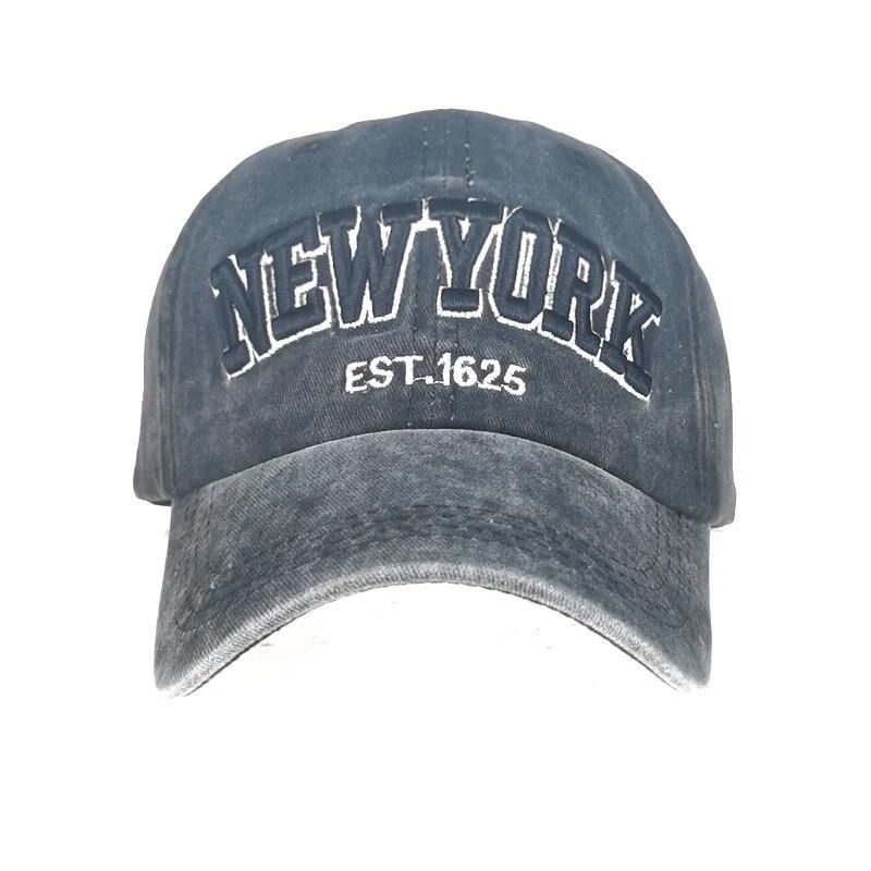 Hat New Spring And Autumn Washed Cloth Baseball Cap Embroidered Letters New York