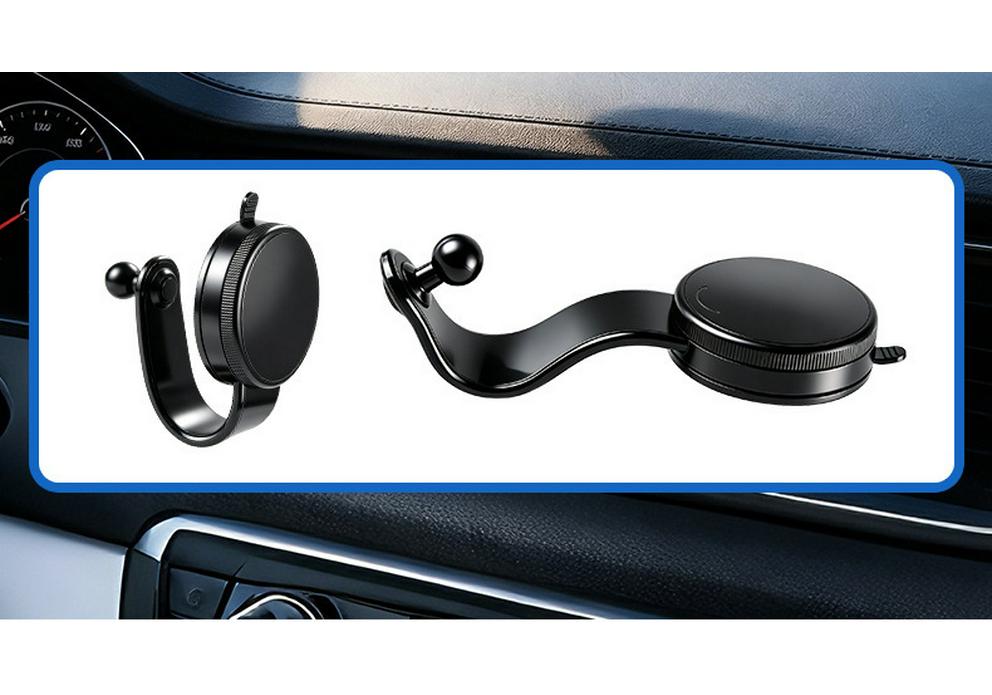 Adjustable Magnetic Car Phone Holder with Double Suction