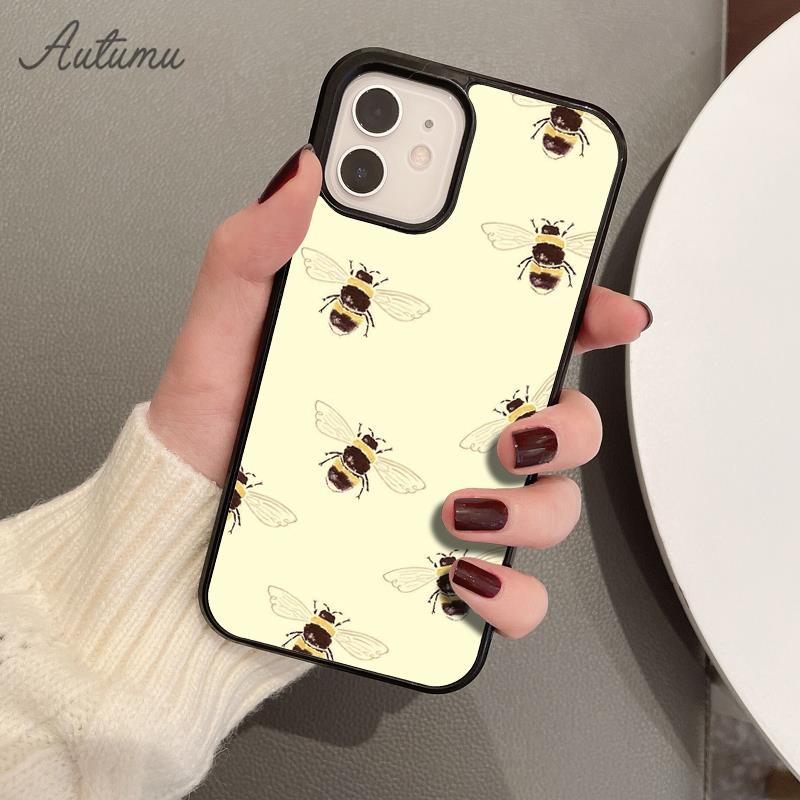 Bees Phone Case for iPhone 11 12 13 14 Pro Max Mini X XR XS SE 2020 5 6S 7 8 Plus Samsung Galaxy S21 S22 Cover Shell