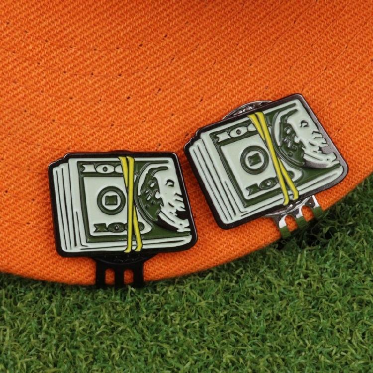 Dollar-Schein Golfball Zielmarkierer Metall Magnetischer Hutclip Golfzubehör