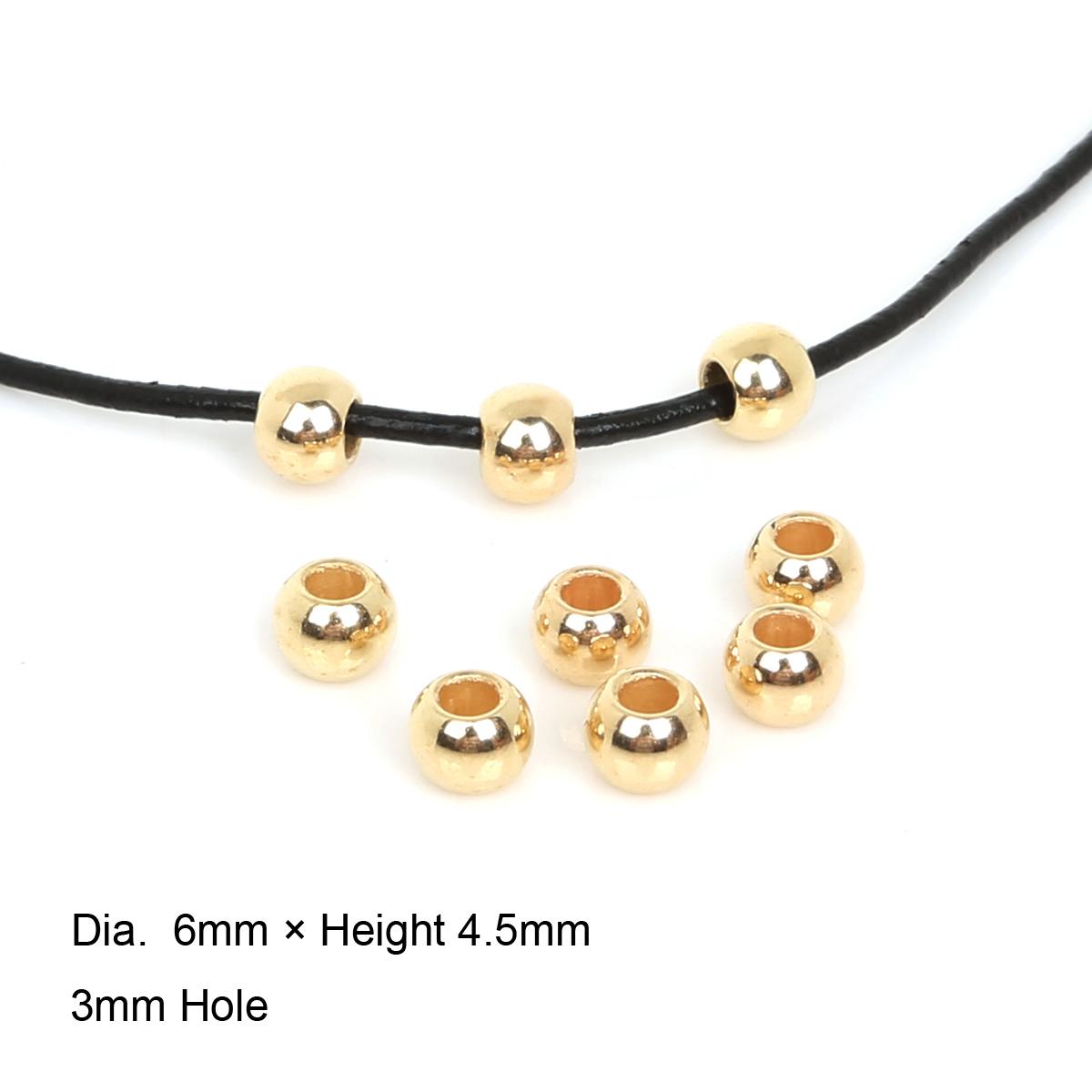 

30-300 шт. покрытые акрил пластик CCB круглые большие отверстия свободные бусины-разделители для изготовления браслетов DIY ювелирных изделий 6x4.5mm 200pcs золотой