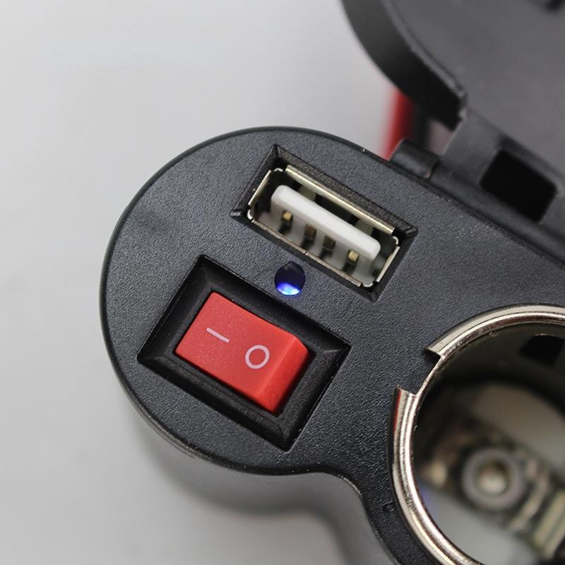 Waterproof USB Motorcycle Handlebar Charger with Lighter Adapter Power Supply Socket for Phone Mobile Motorbike Accessories