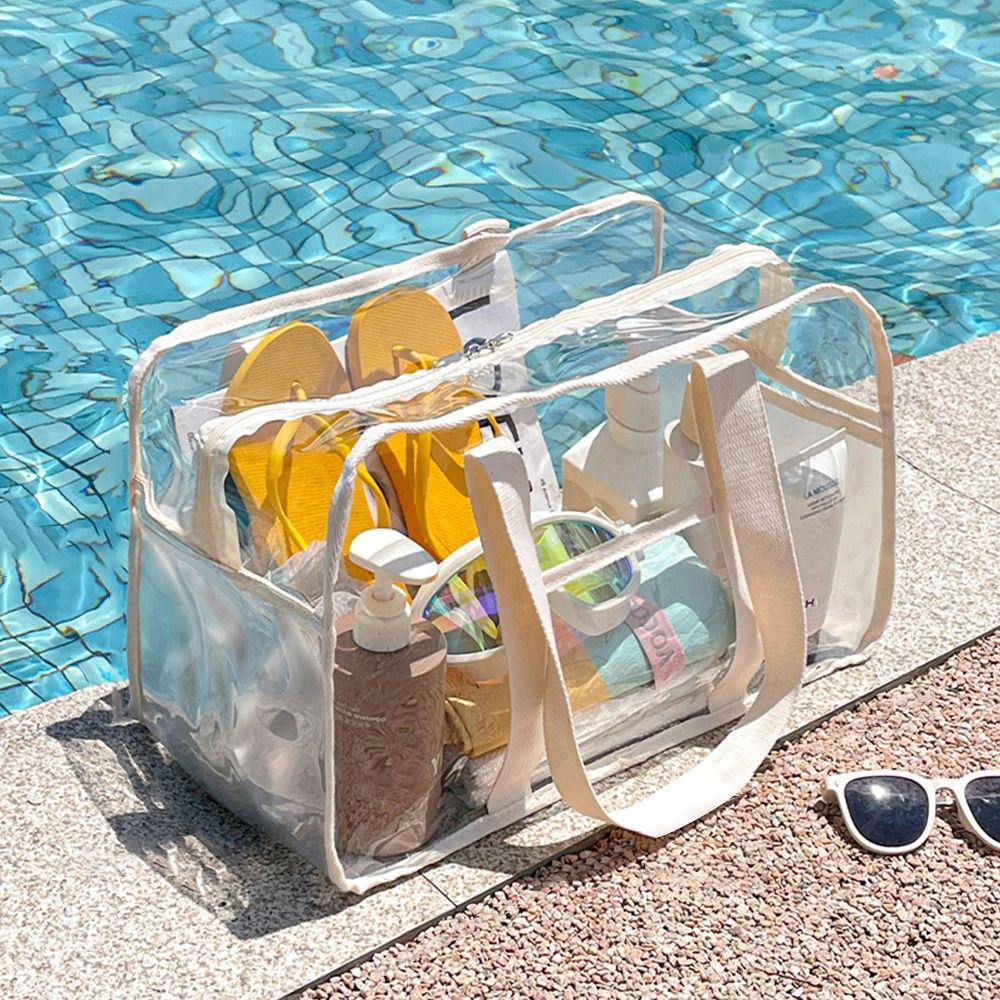 Transparent Travel Clothing Storage Bag PVC Toiletry Bag Summer Swimming Beach Bag