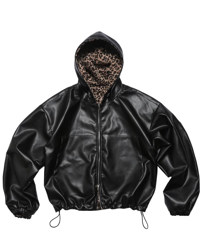Rockpsycho Reversible Leopard Print Zip-Up Brown