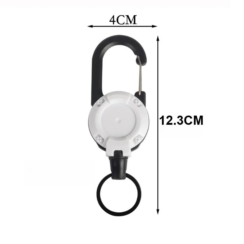 Heavy Duty Retractable Pull Badges ID Reel Carabiner Steel Wire Rope Buckle Key Holder Outdoor Tools