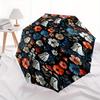 1pc Ghosts & Flowers Pattern Beautiful Looking Automatic Folding Umbrella, 3 Folding, 8 Iron Frame Design, Durable and Suitable for Travel and Da