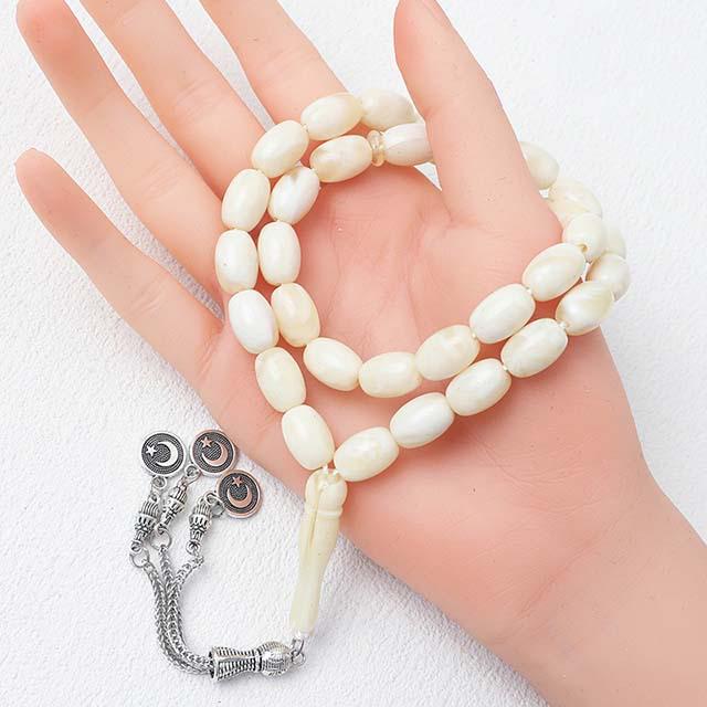 Saudi-Arabische Gebetsperlen: 33 Perlen Rosenkranzarmband mit Stern- und Mondanhänger