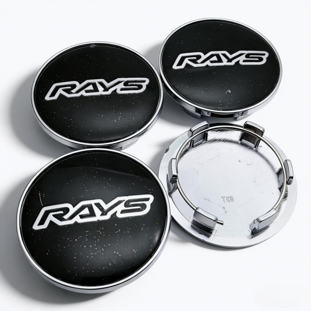 4pcs 69mm ( Clips 56mm ) Rays Logo Emblem Badge Car Wheel Center Caps Rim Hubcaps Wheel Hub Dust Cover Replace Car Accessories