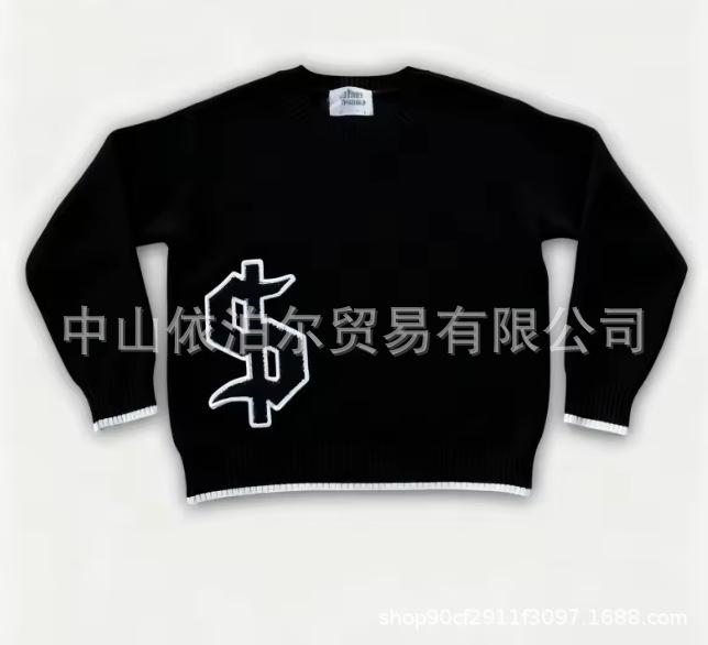 Unisex Europäischer Lässiger Locker Geschnittener Pullover mit Langen Ärmeln und Rundem Halsausschnitt für Herbst und Winter