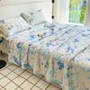 Elegant Blue Flowers Summer Cooling Quilt Floral Style Air Conditioner Quilted Quilt Skin-friendly Thin Blanket Machine Washable