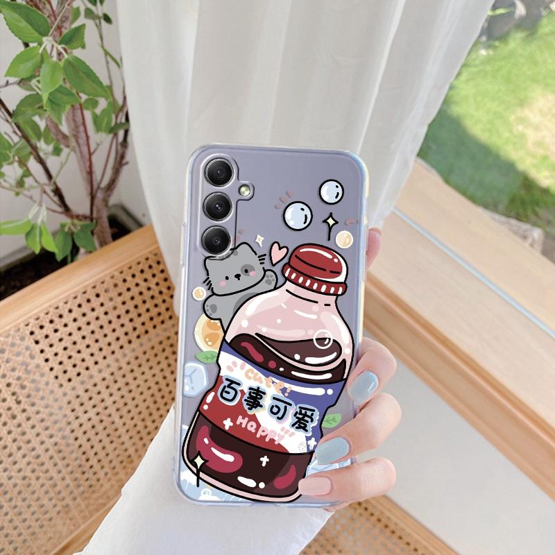 

Мягкий силиконовый прозрачный чехол для Xiaomi Redmi 13C Note 13 Pro Samsung A55 A54 A34 S24 iPhone15 милый мультяшный узорчатый защитный противоударный чехол для камеры Samsung Galaxy S20 FE