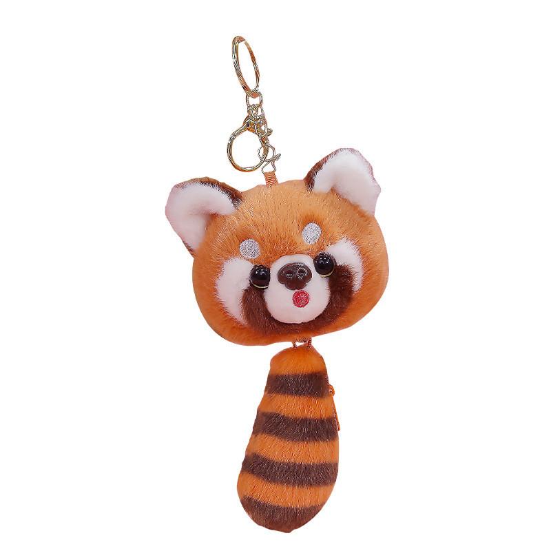 Portachiavi Procione Peluche con Design a Coda da Tirare per Decorazione Zaino e Collezionisti