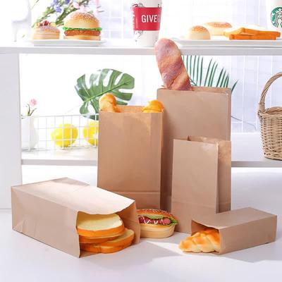 Disposable Kraft Paper Takeaway & Bakery Bags, 50-Pack