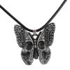 Gothic Punk Schmetterling mit Totenkopf Anhänger Halskette Persönlichkeit Hiphop Halloween Schmuck Party Geschenk