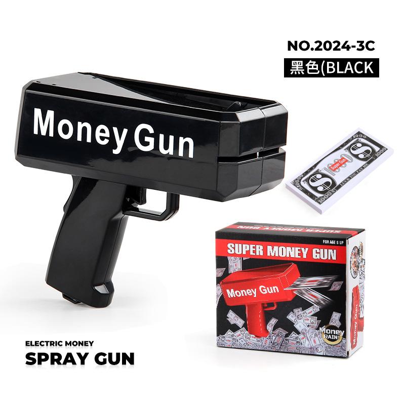New Peculiar Squirt Money Gun Toy Money Gun Paper Money Squirt Money Gun Party Game Wedding Shooting Money Black Box