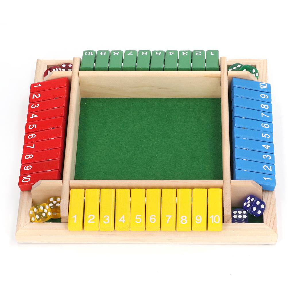 Wooden Dice Board Game Home Pub Holiday Party 4 Players Family Table Math Games for Adults Kids