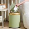 Light Luxury 12L Black Double Layer Trash Can with Gold Trim
