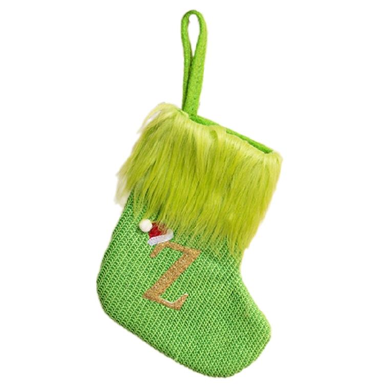 Stylish Embroidered Alphabets Christmas Stocking Knitted Festival Sock for Children Multicolors Holiday Stockings