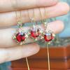 Nuova collana rossa vintage da donna Collana con ciondolo da donna di lusso color oro per regalo di anniversario di festa Nuovi gioielli brillanti