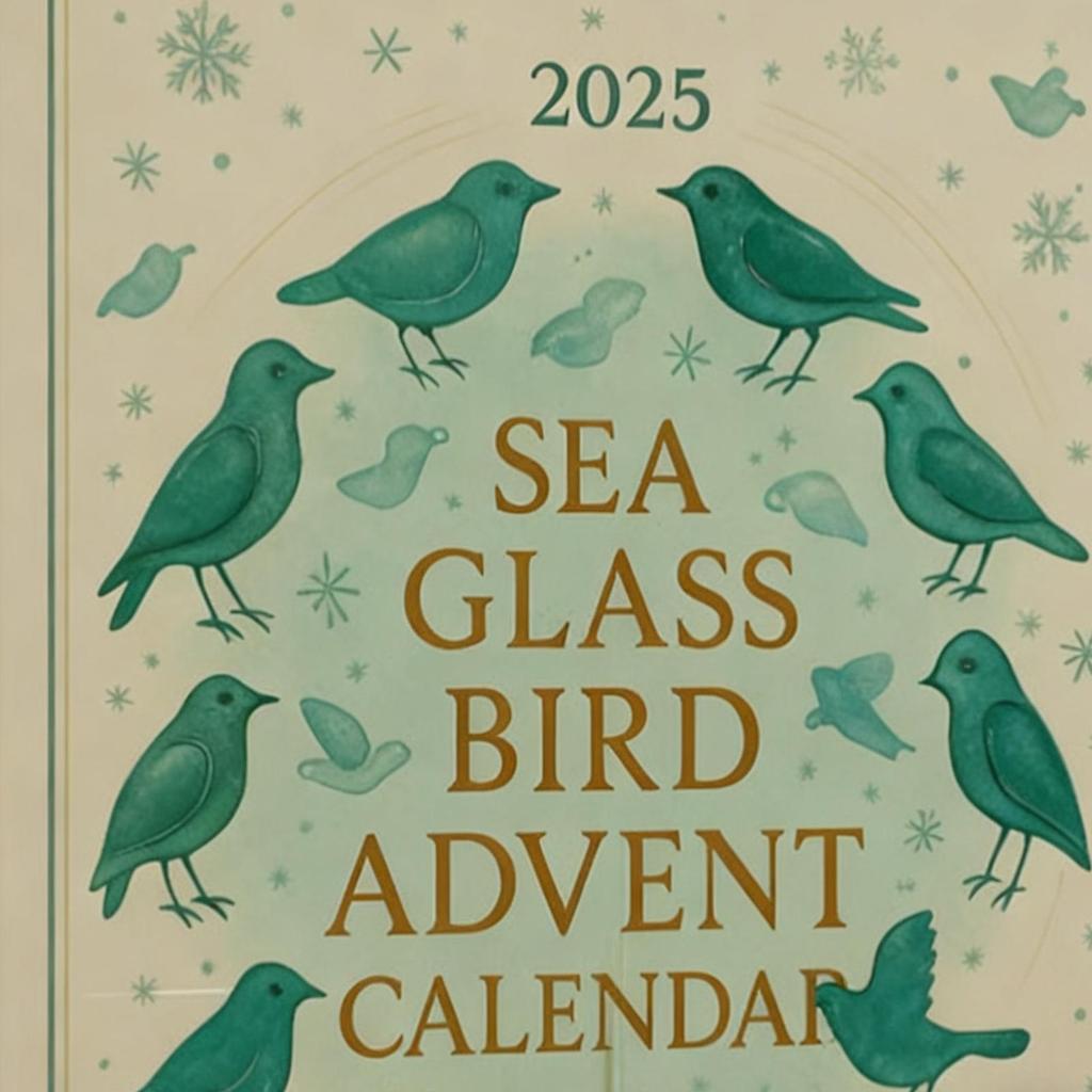 24 Days Birds Themed Christmas Countdown 2025 Christmas Calendar 2D Flat Acrylic Sea Glass Bird Advent XmasTree Decor Pendant